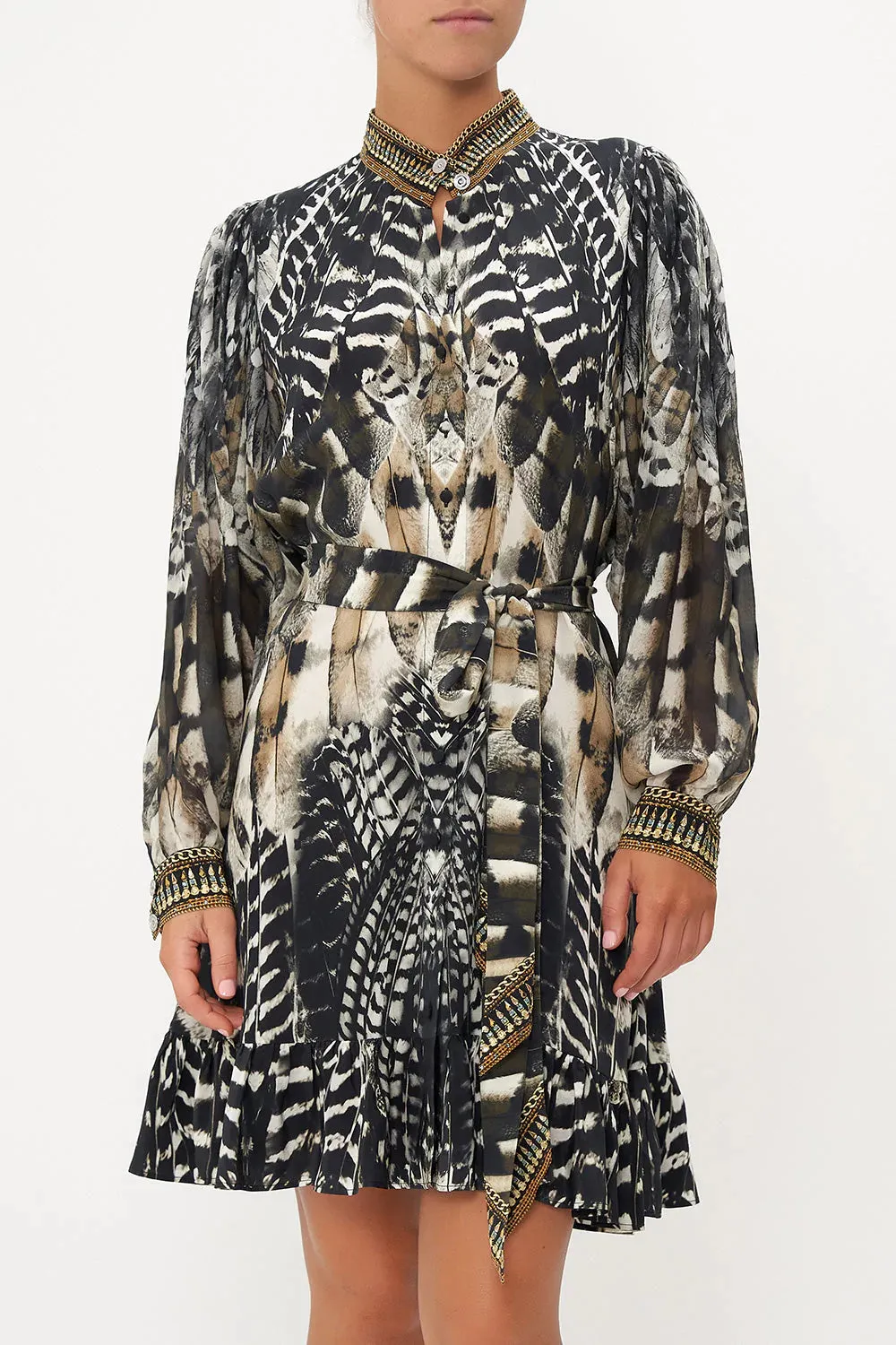 Drop Sleeve Shirt Dress - Night Owl