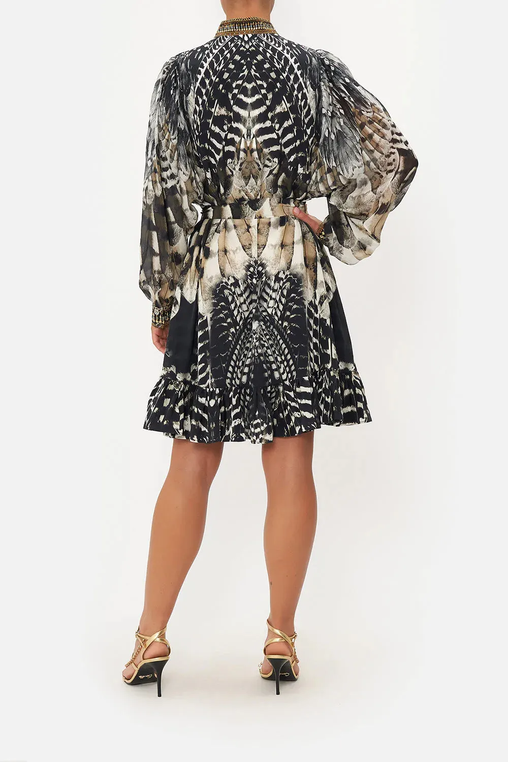 Drop Sleeve Shirt Dress - Night Owl