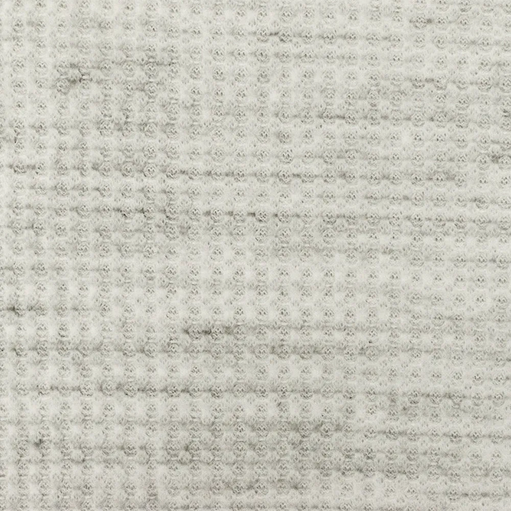 Dusty Ivory-Gray-Black Texture Stretch Poly Thermal Knit Fabric