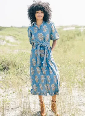 Eden Midi Dress- Cerulean