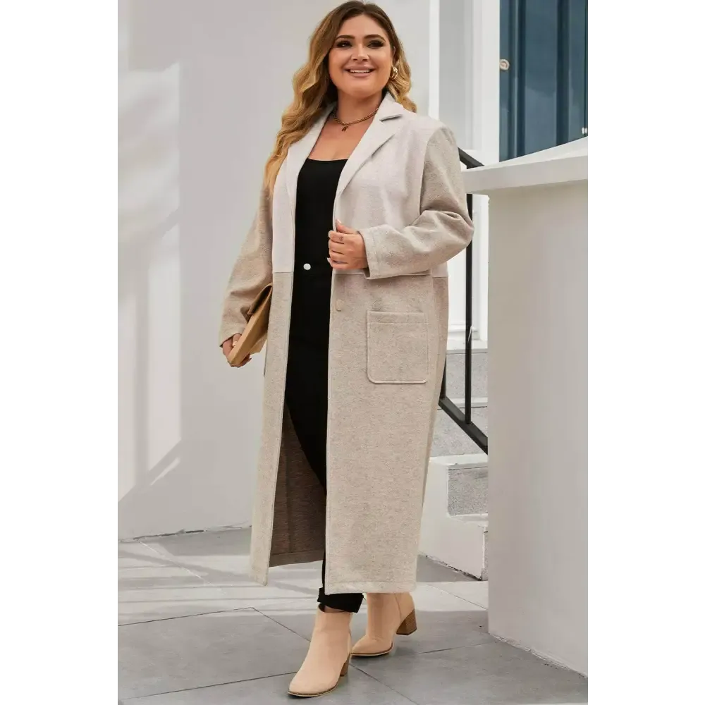 Elegant Plus Size Longline Coat in Timeless Luxury Fashion for Woman