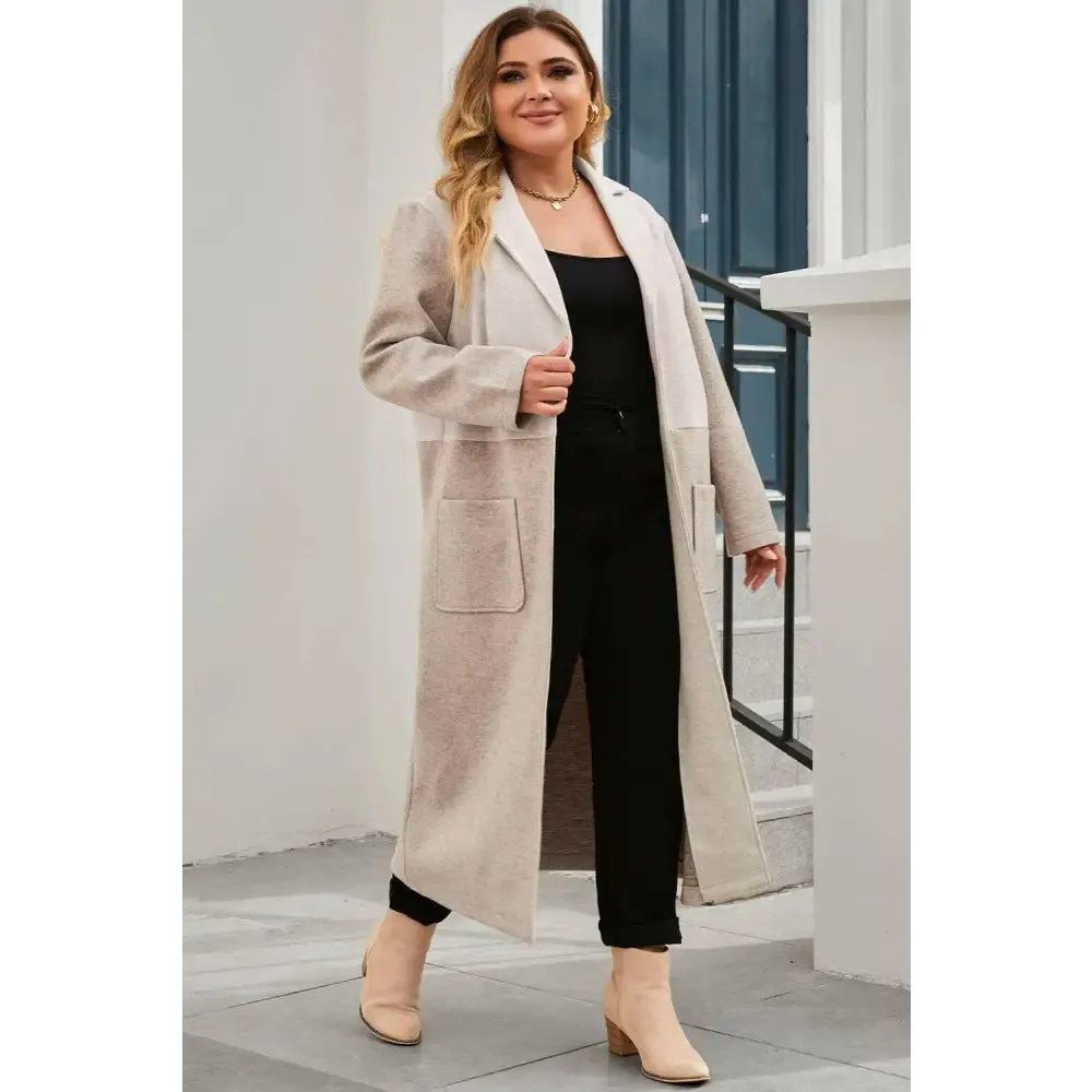 Elegant Plus Size Longline Coat in Timeless Luxury Fashion for Woman