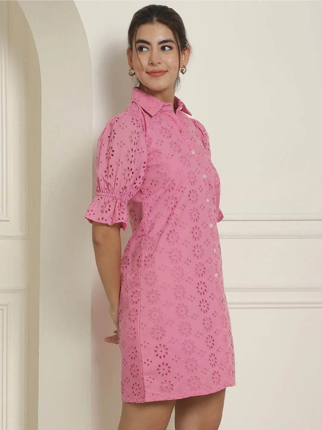 Embroidered Cotton  Dress For Women