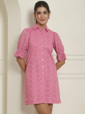 Embroidered Cotton  Dress For Women