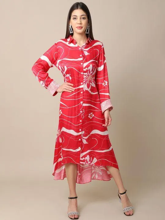 Embroidered Shirt Dress