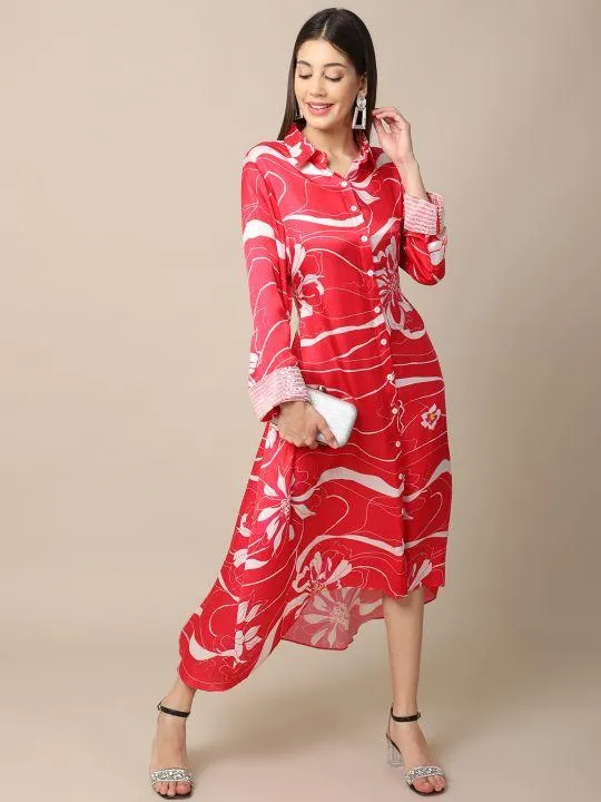 Embroidered Shirt Dress