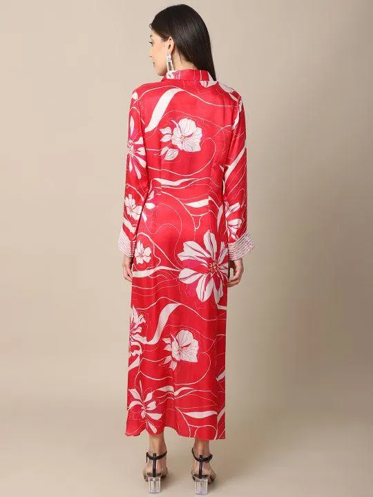 Embroidered Shirt Dress