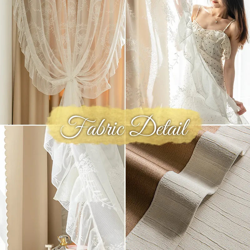 Everleigh Two-Layer Lace Botanical Blackout Thermal Custom Curtain