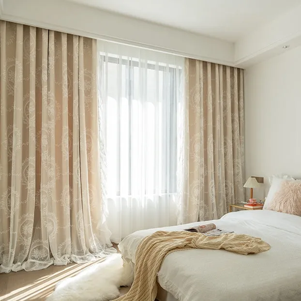 Everleigh Two-Layer Lace Botanical Blackout Thermal Custom Curtain