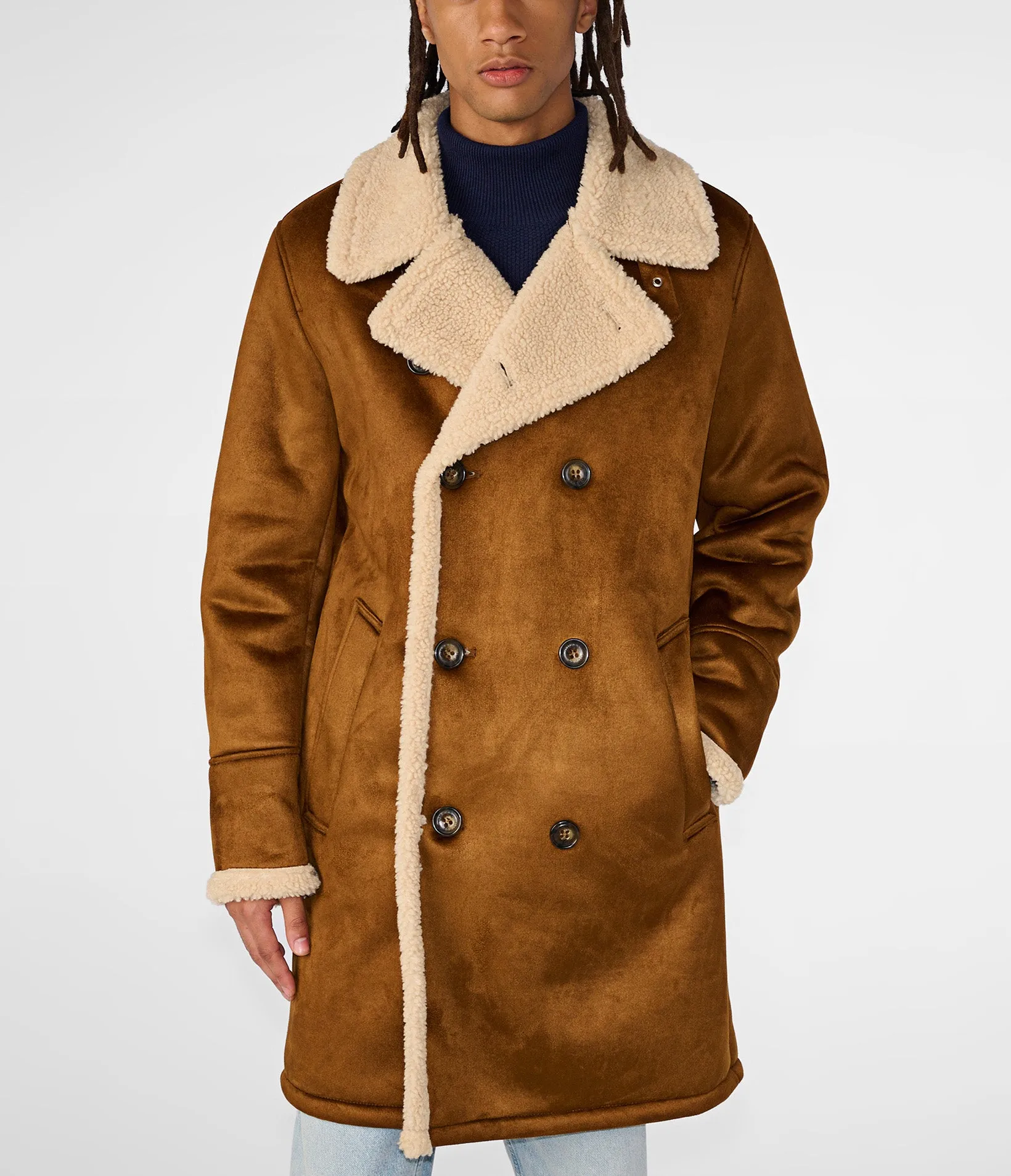 Faux Shearling Car Coat