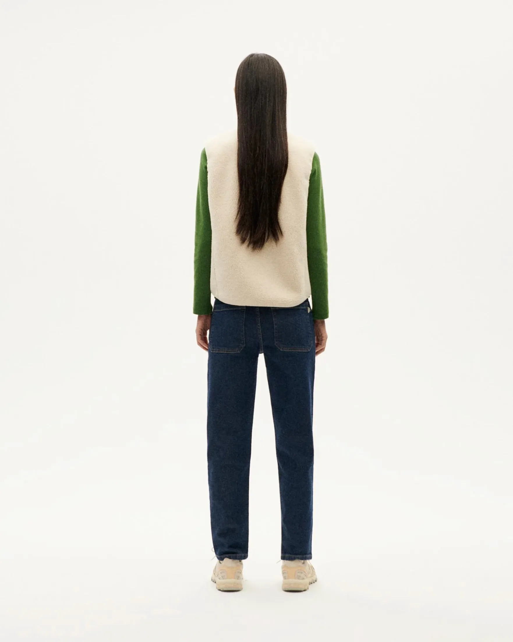 fleece vest - jay - ivory