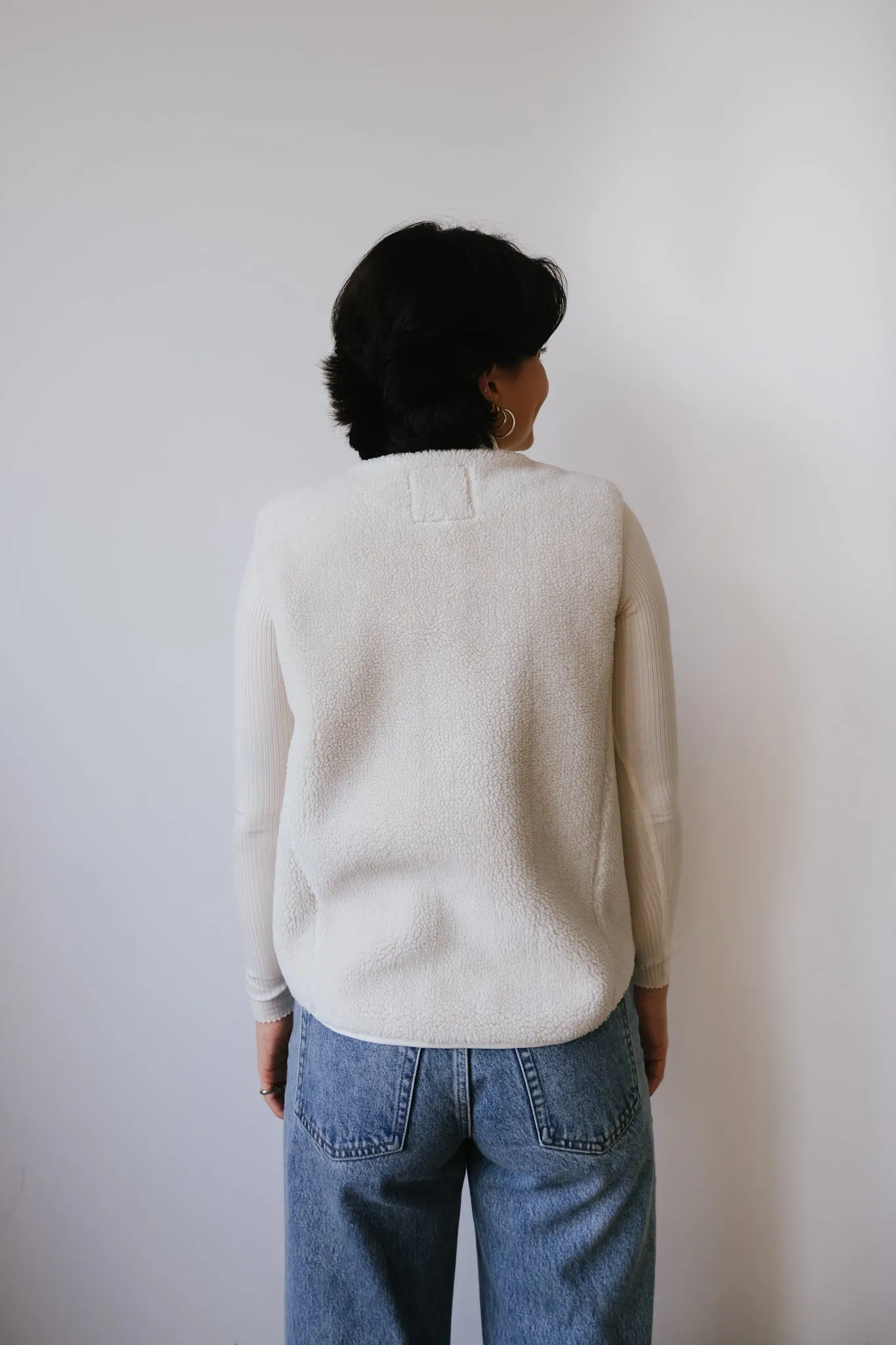 fleece vest - jay - ivory