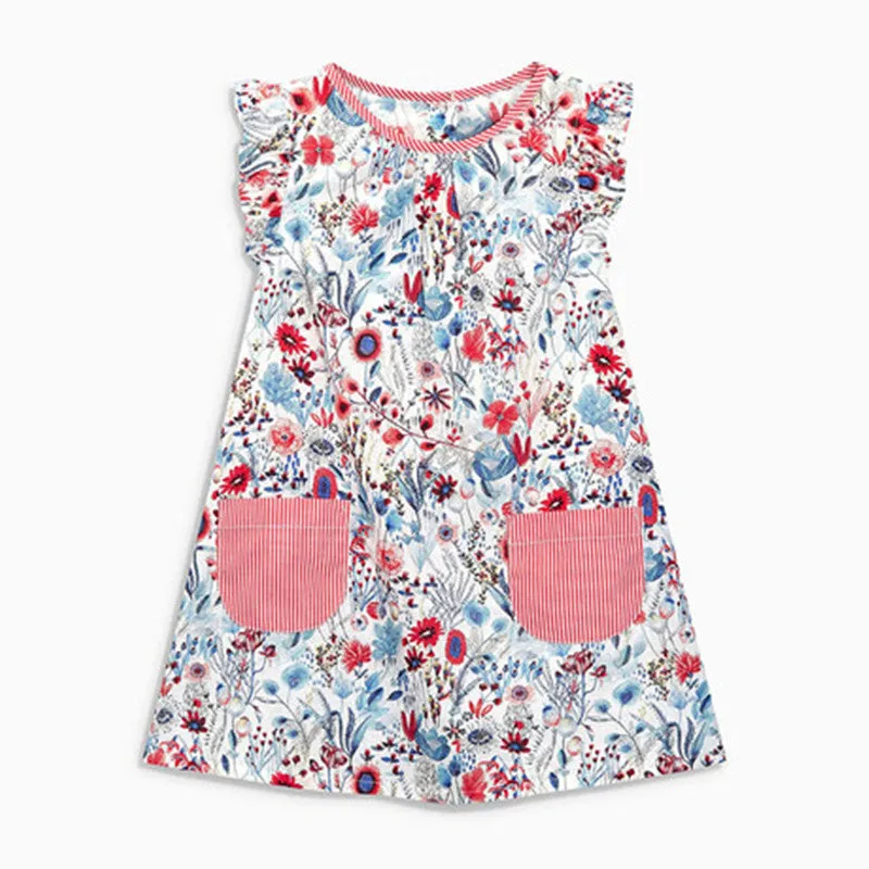 Floral Cotton Dress, Size 18M-6Yrs