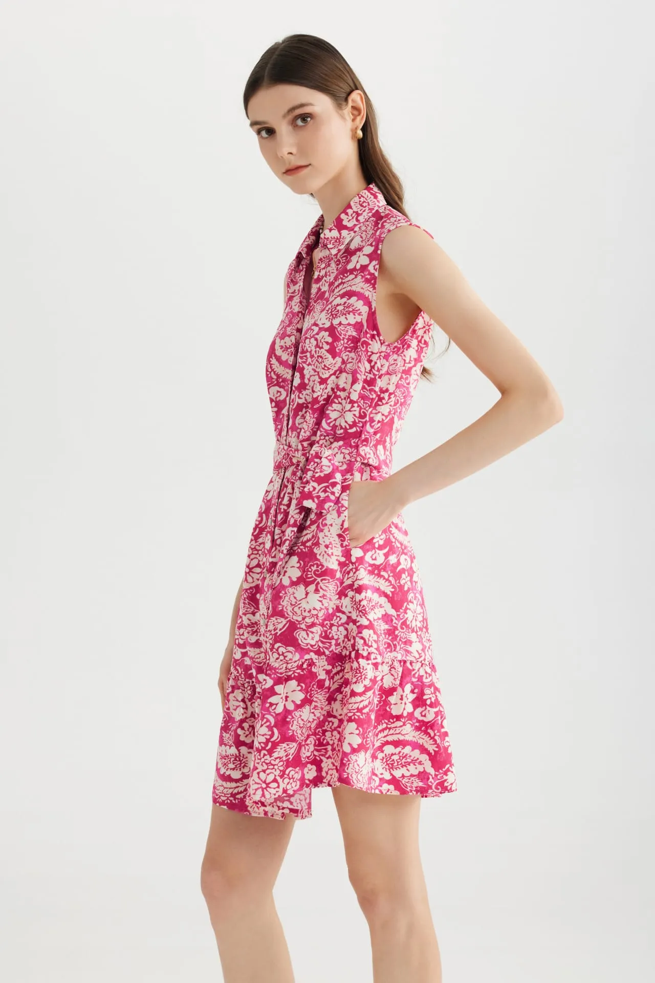 Floral Printed Shirt Dress
