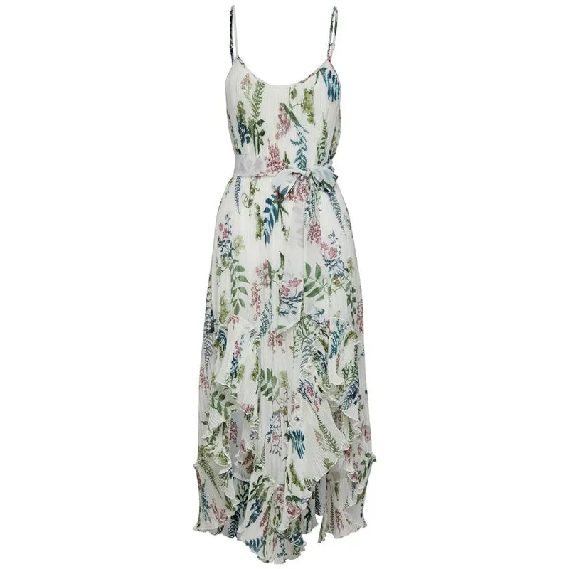 Frankie Pleated Dress Ecru