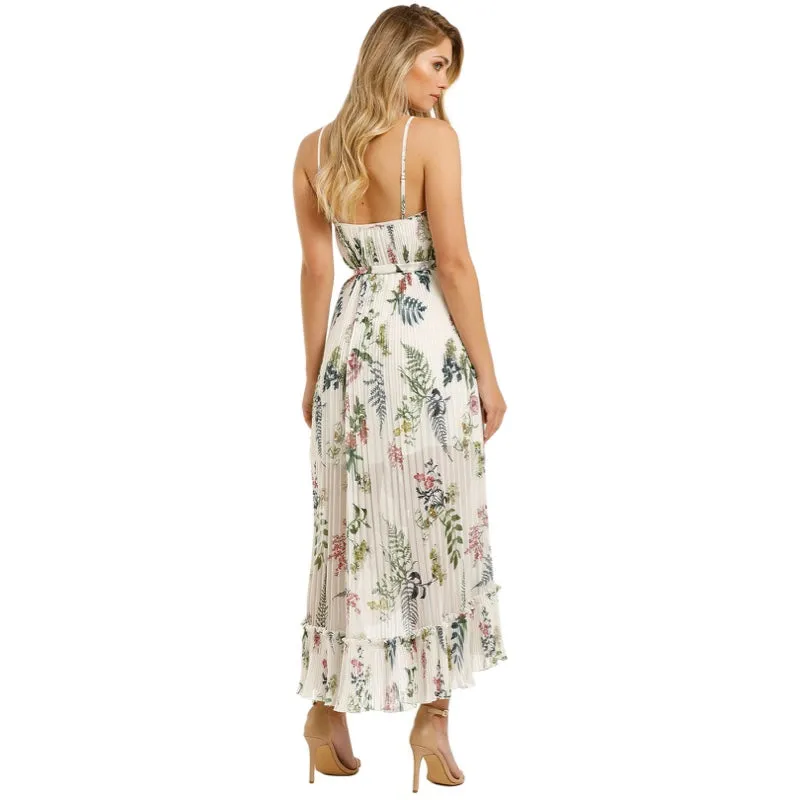 Frankie Pleated Dress Ecru