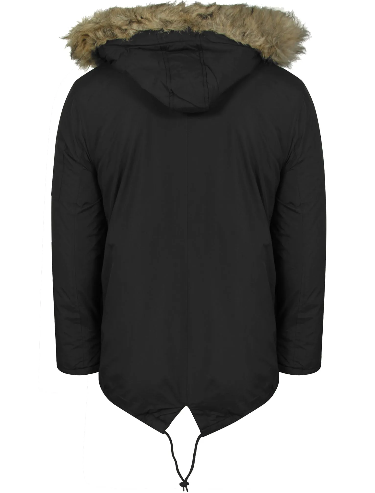 Galligan Mock Insert Fur Hooded Parka Jacket in Dark Charcoal  - Dissident