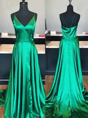 Green Prom Dress , Evening Dress ,Winter Formal Dress, Pageant Dance Dresses, Graduation School Party Gown, PC0297