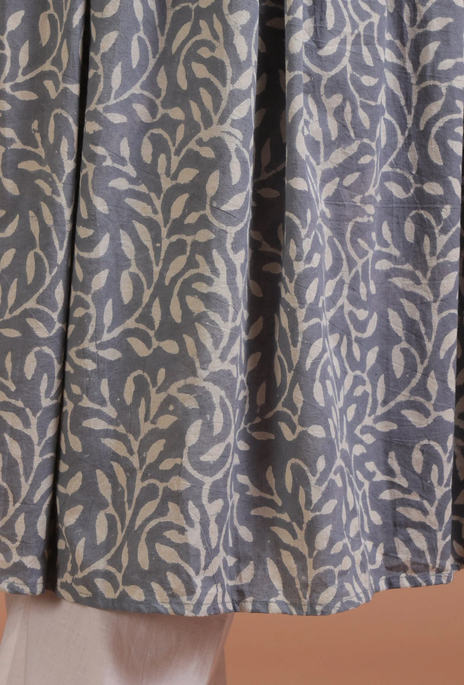 Grey Cotton Printed Dress