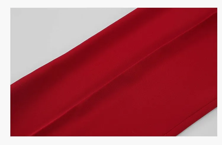High-quality drape tapered loose high-waisted wide-leg red suit pants - Kimona