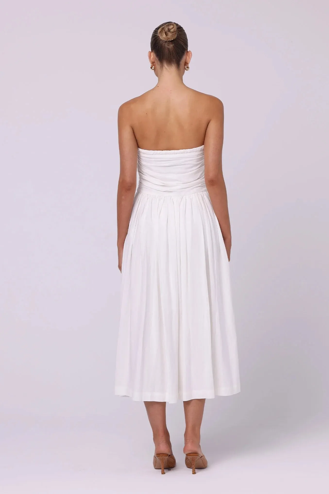 Isabelle Quinn Adessa Linen Midi Dress - White