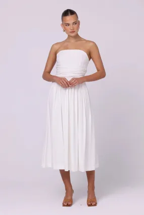 Isabelle Quinn Adessa Linen Midi Dress - White