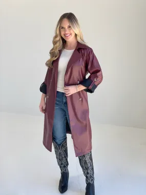 Ivanna Leather Trench-Coat