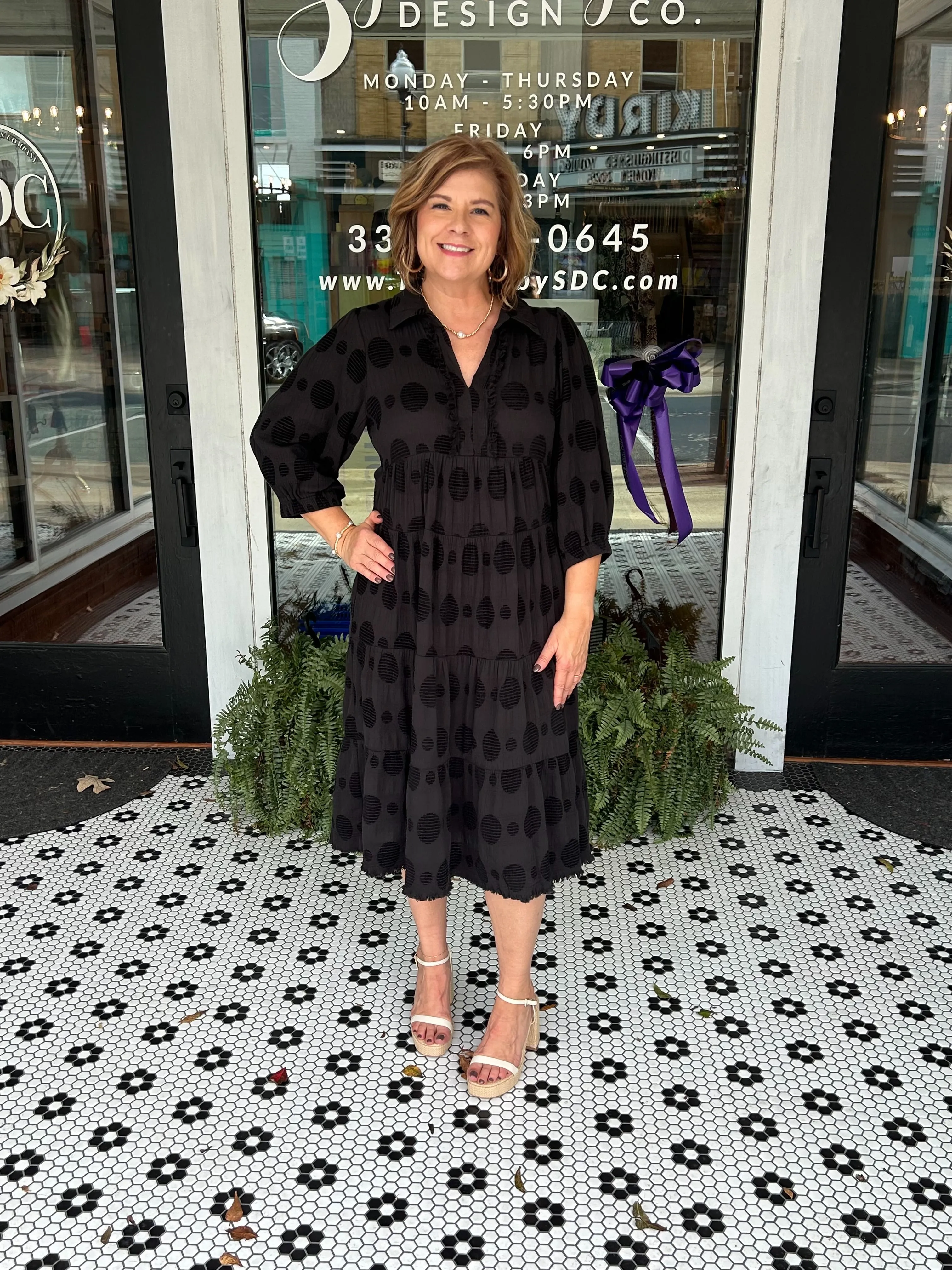 Jacquie Oh Midi Dress - Black