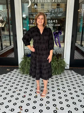 Jacquie Oh Midi Dress - Black