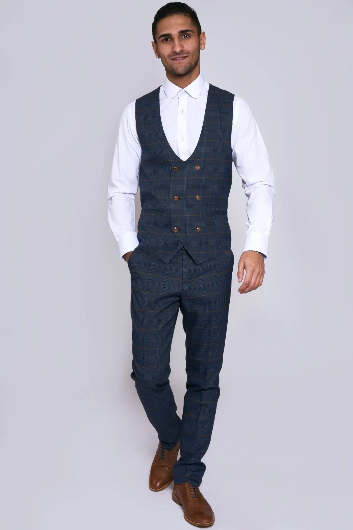 Jenson Navy Check Wedding Suit