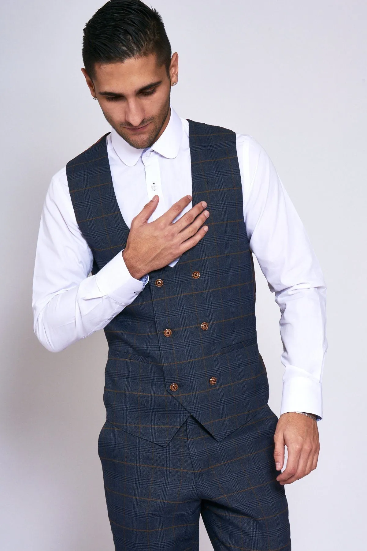 Jenson Navy Check Wedding Suit