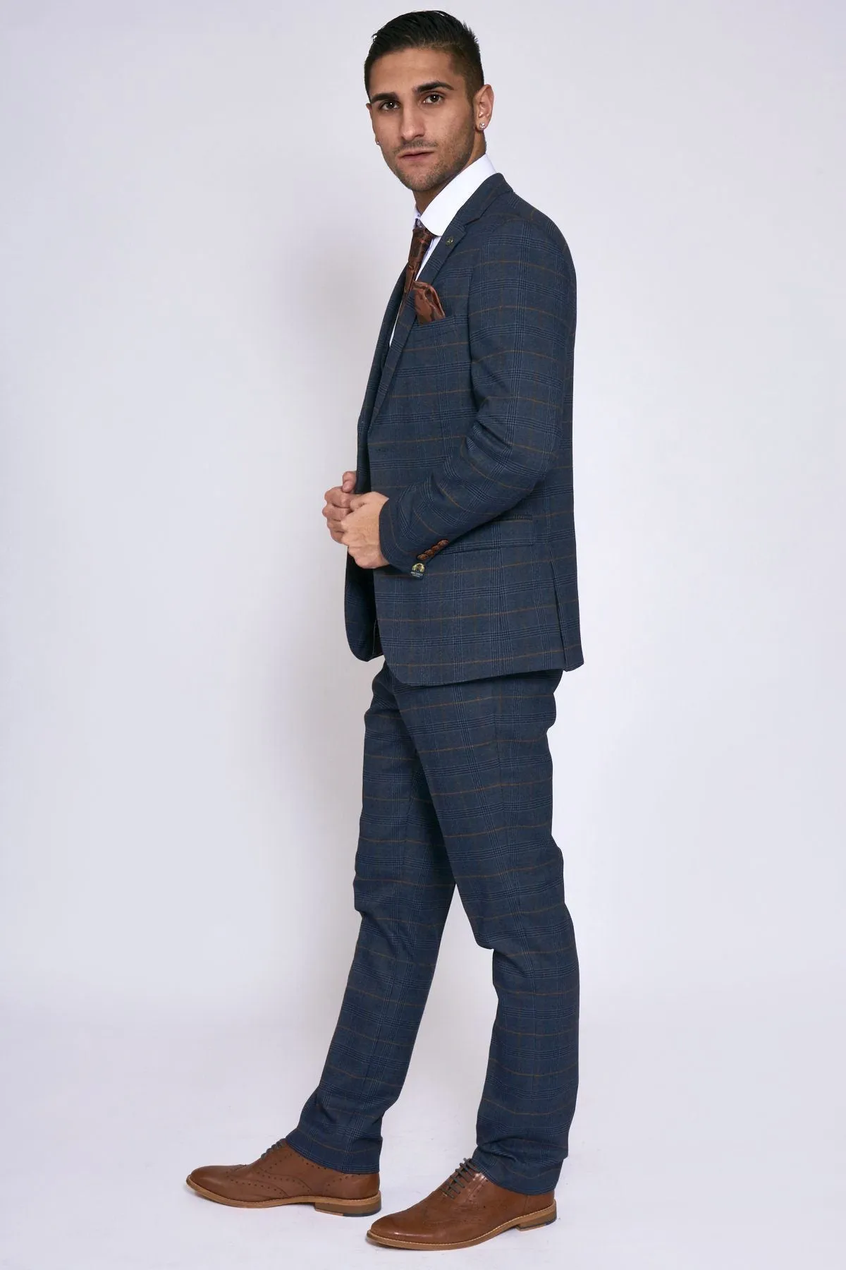 Jenson Navy Check Wedding Suit
