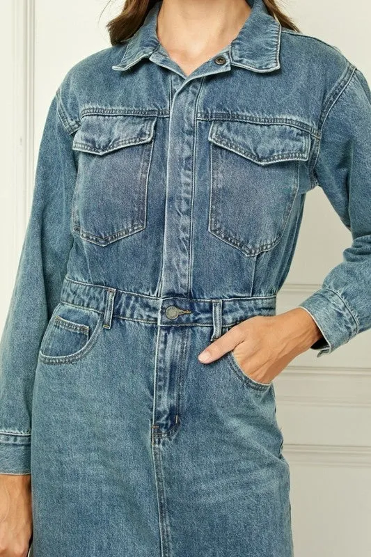 Jericha Denim Classic Trucker Long Dress