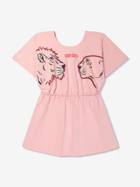 KENZO Girls Organic Cotton T-Shirt Dress in Pink