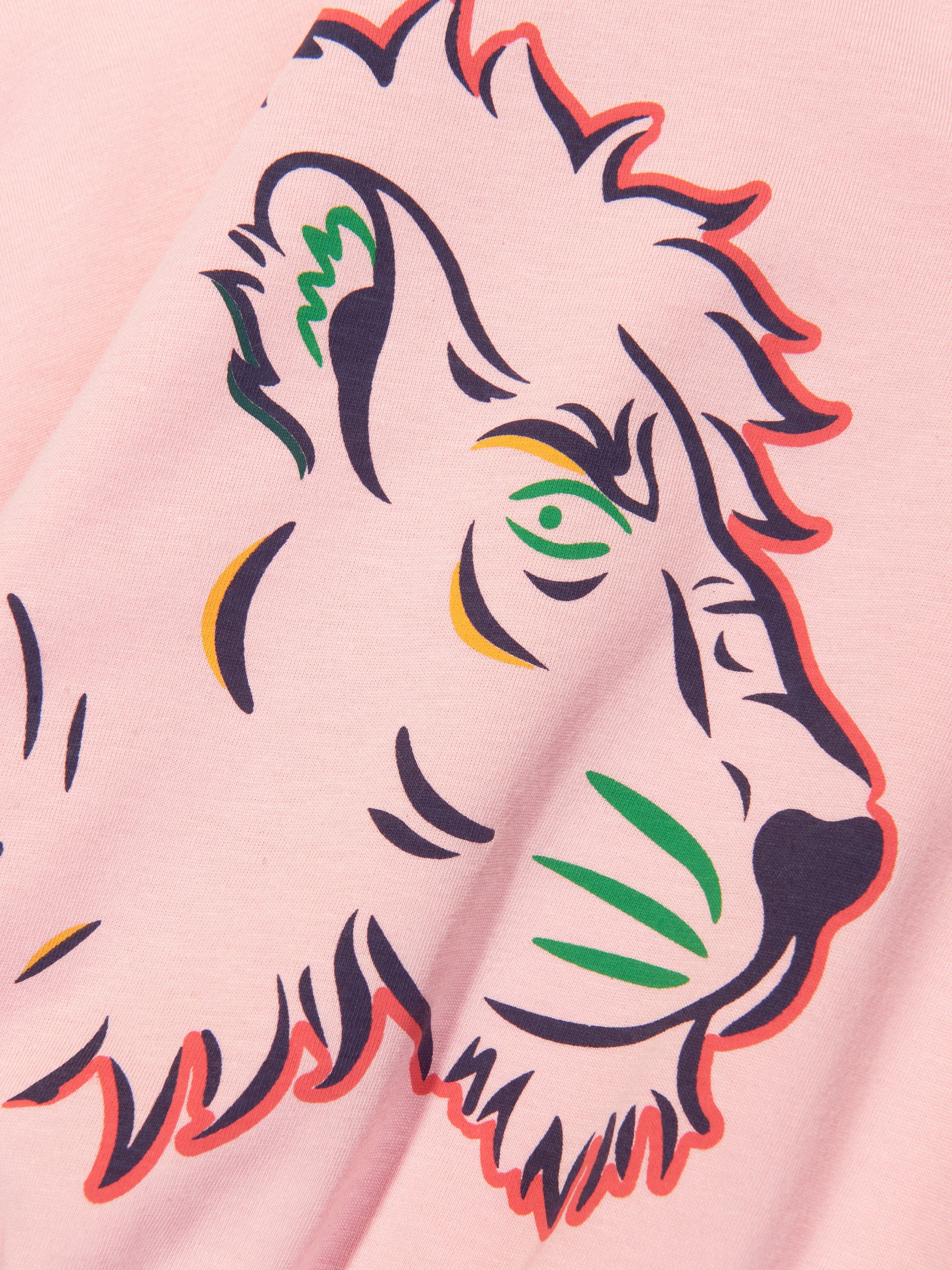 KENZO Girls Organic Cotton T-Shirt Dress in Pink