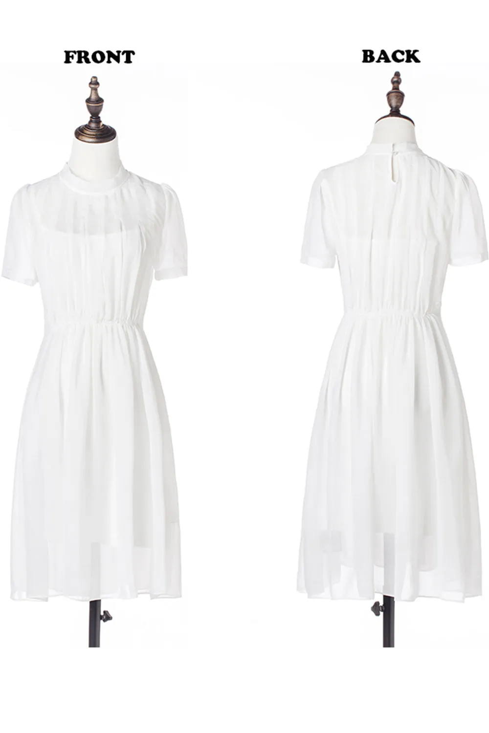 Ketty More  Women Thin Chiffon Elastic Waist Shift Dress-KMWD472