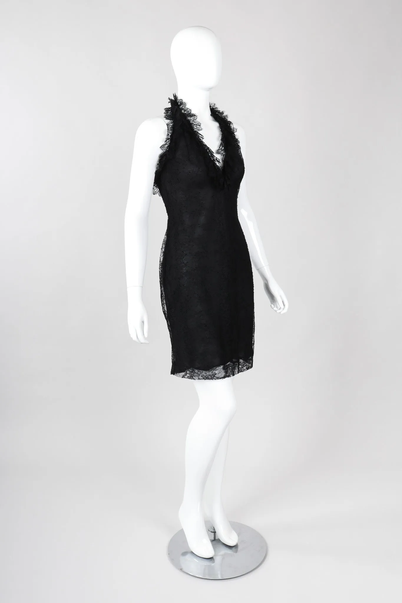 Lace Halter Slip Dress