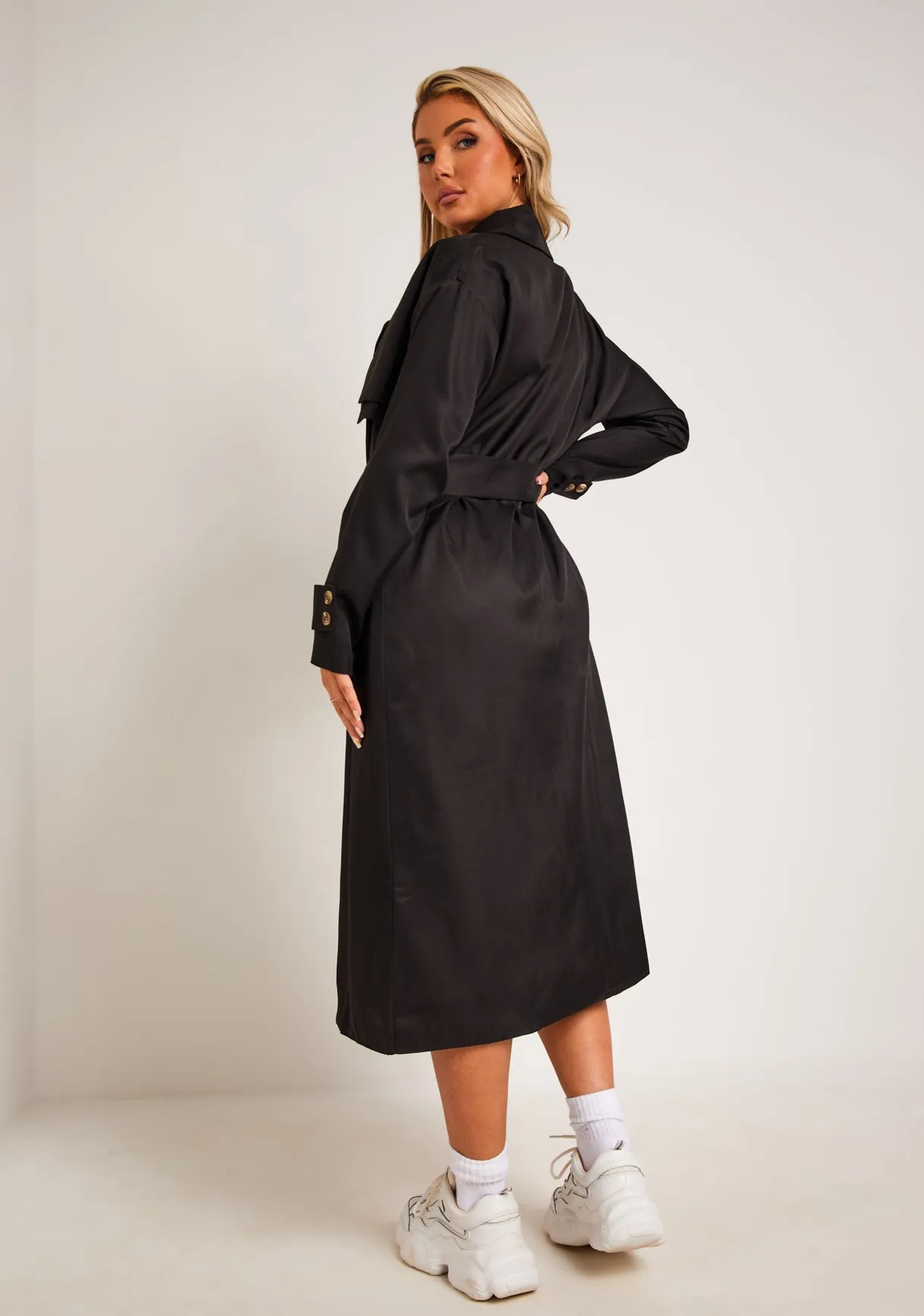 Larsa Black Trench Coat