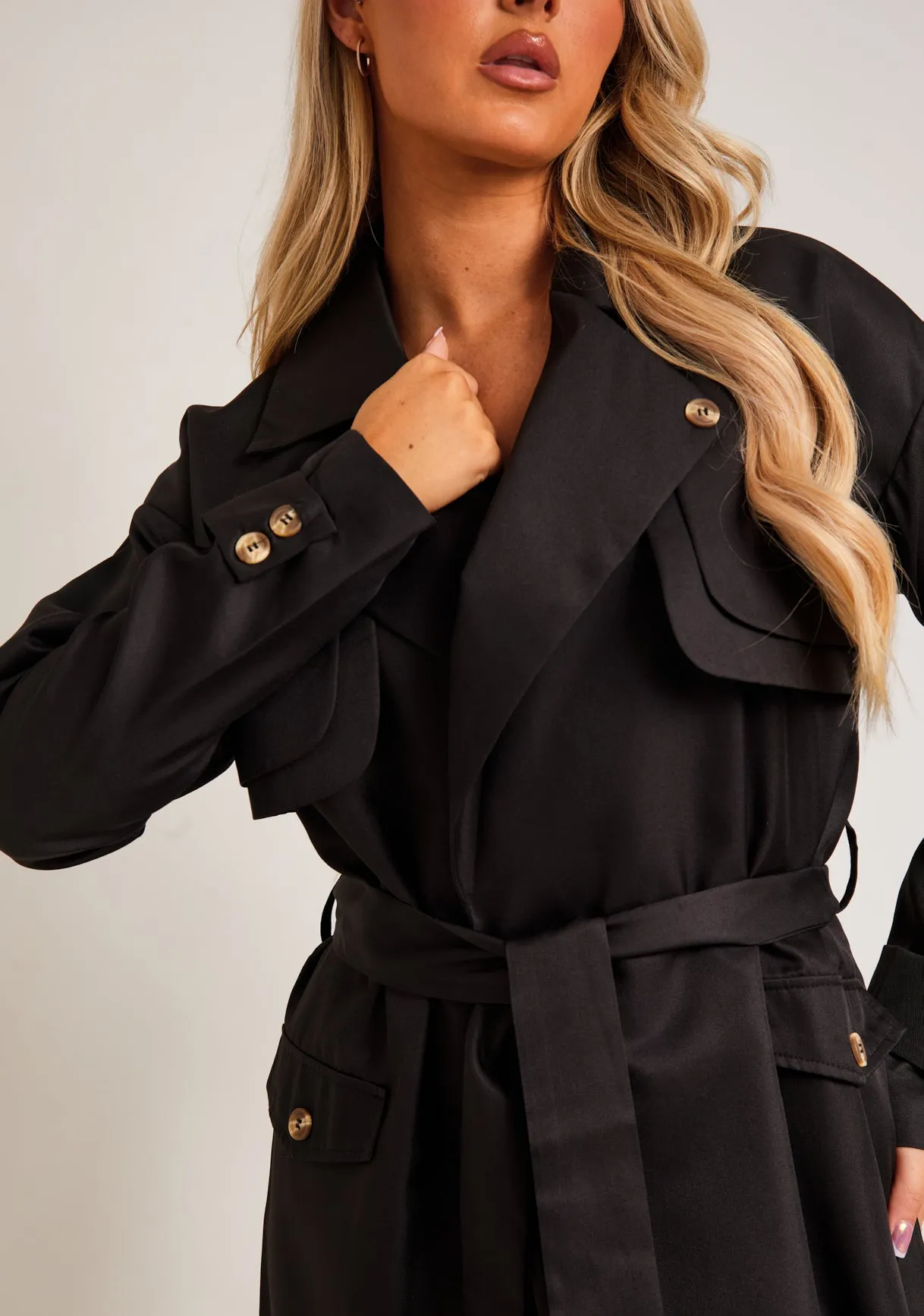 Larsa Black Trench Coat