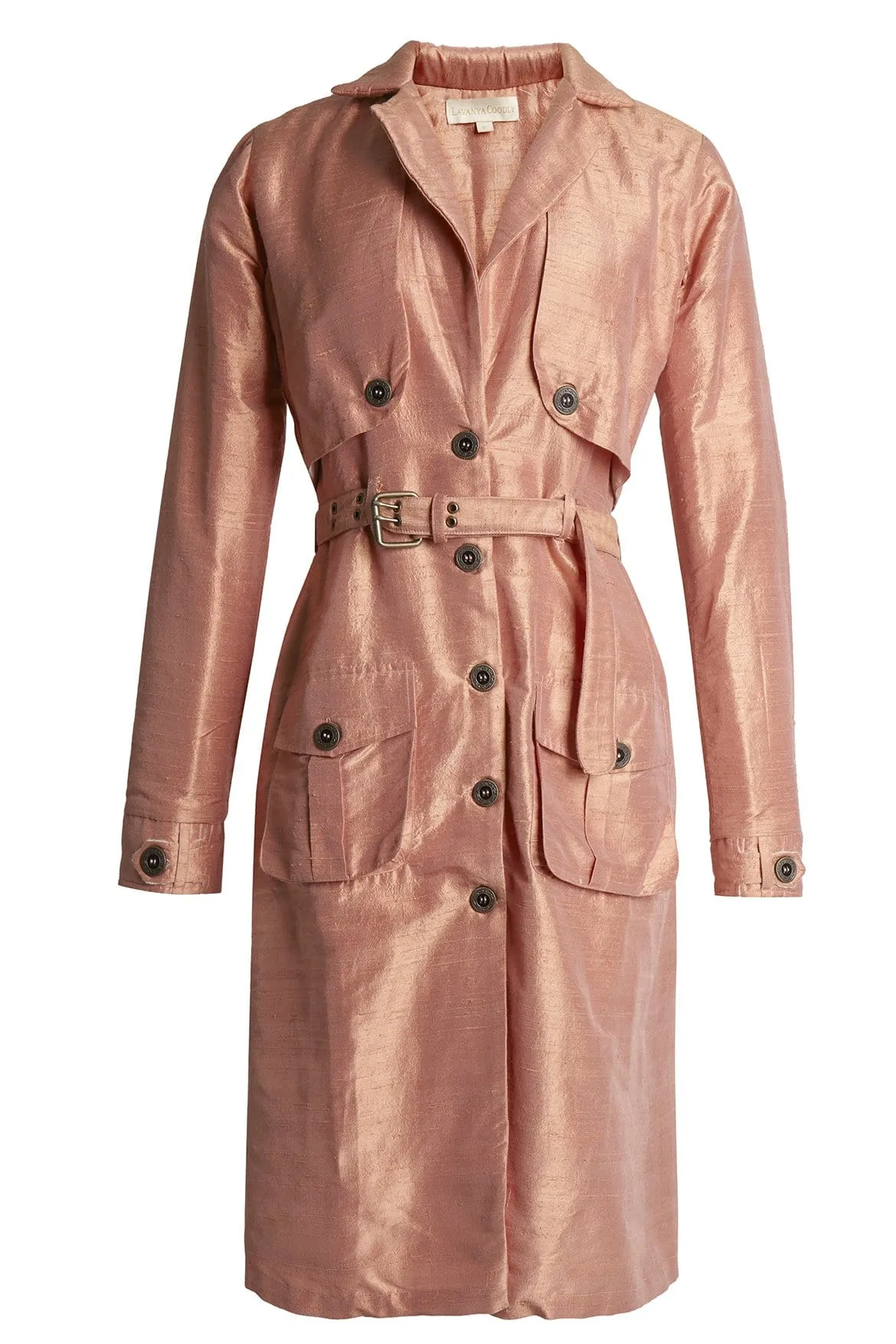 Lavanya Coodly Women's Cecilia  Silk Coat with Wool Lining in Dusty Rose