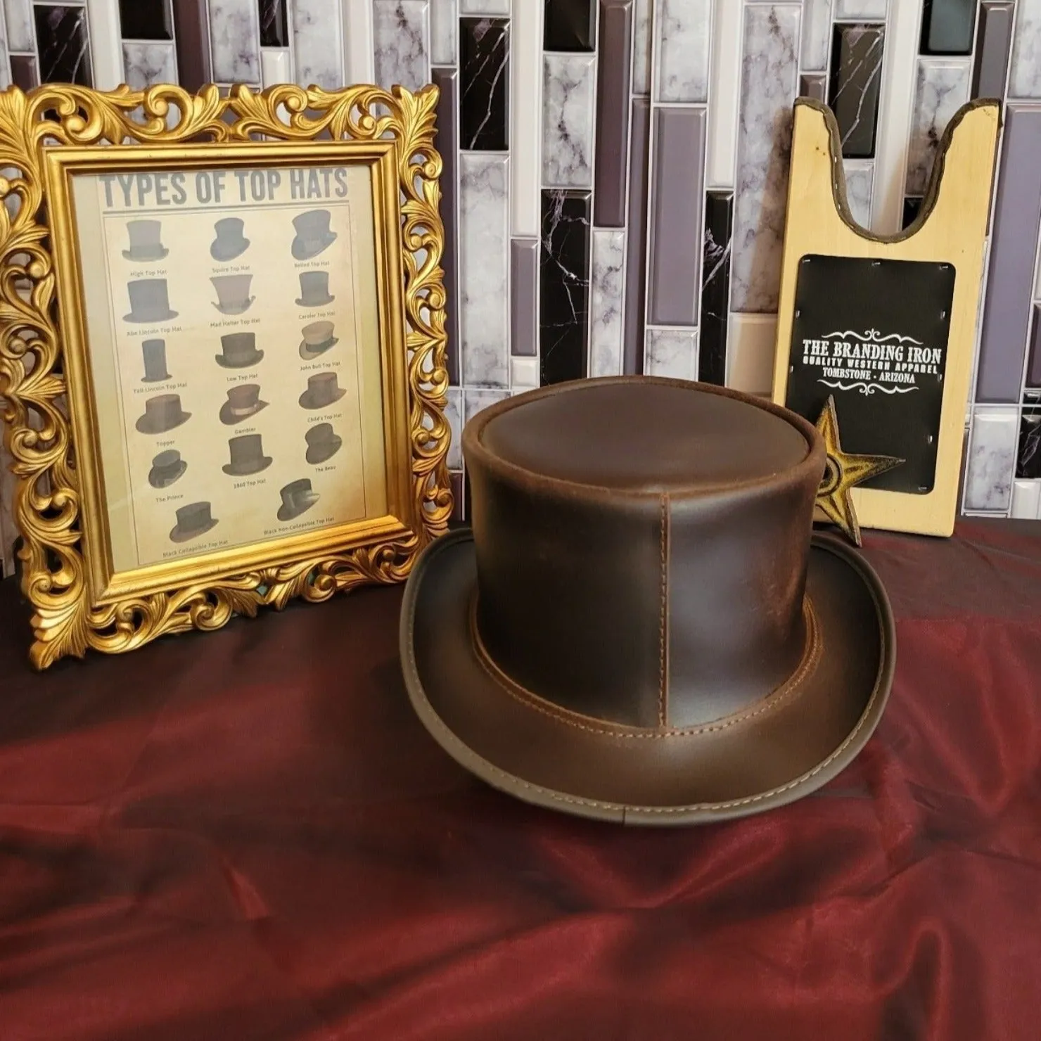 Leather Top Hat, the "El Dorado" by American Hat Makers  ELDBFXXXXXX