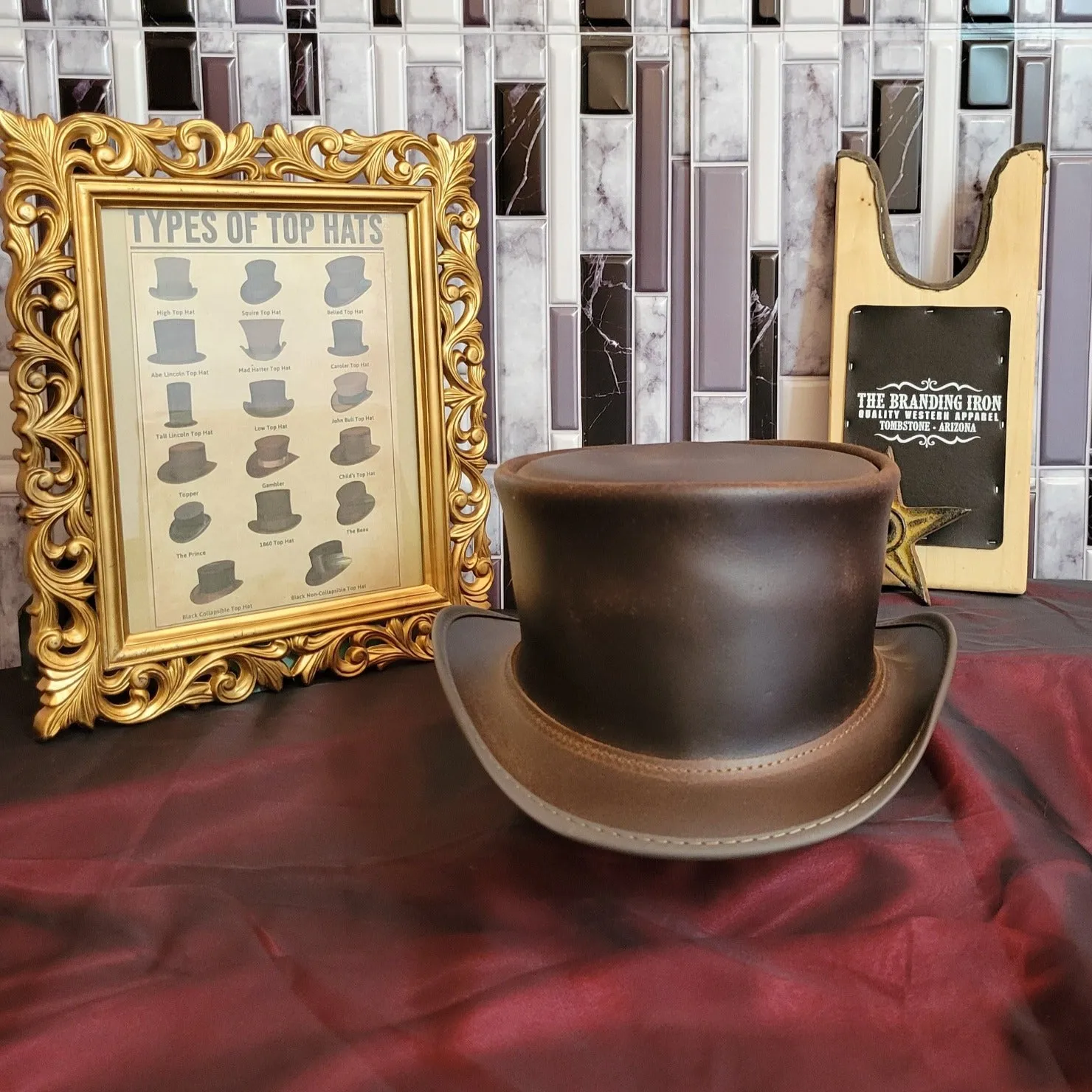 Leather Top Hat, the "El Dorado" by American Hat Makers  ELDBFXXXXXX