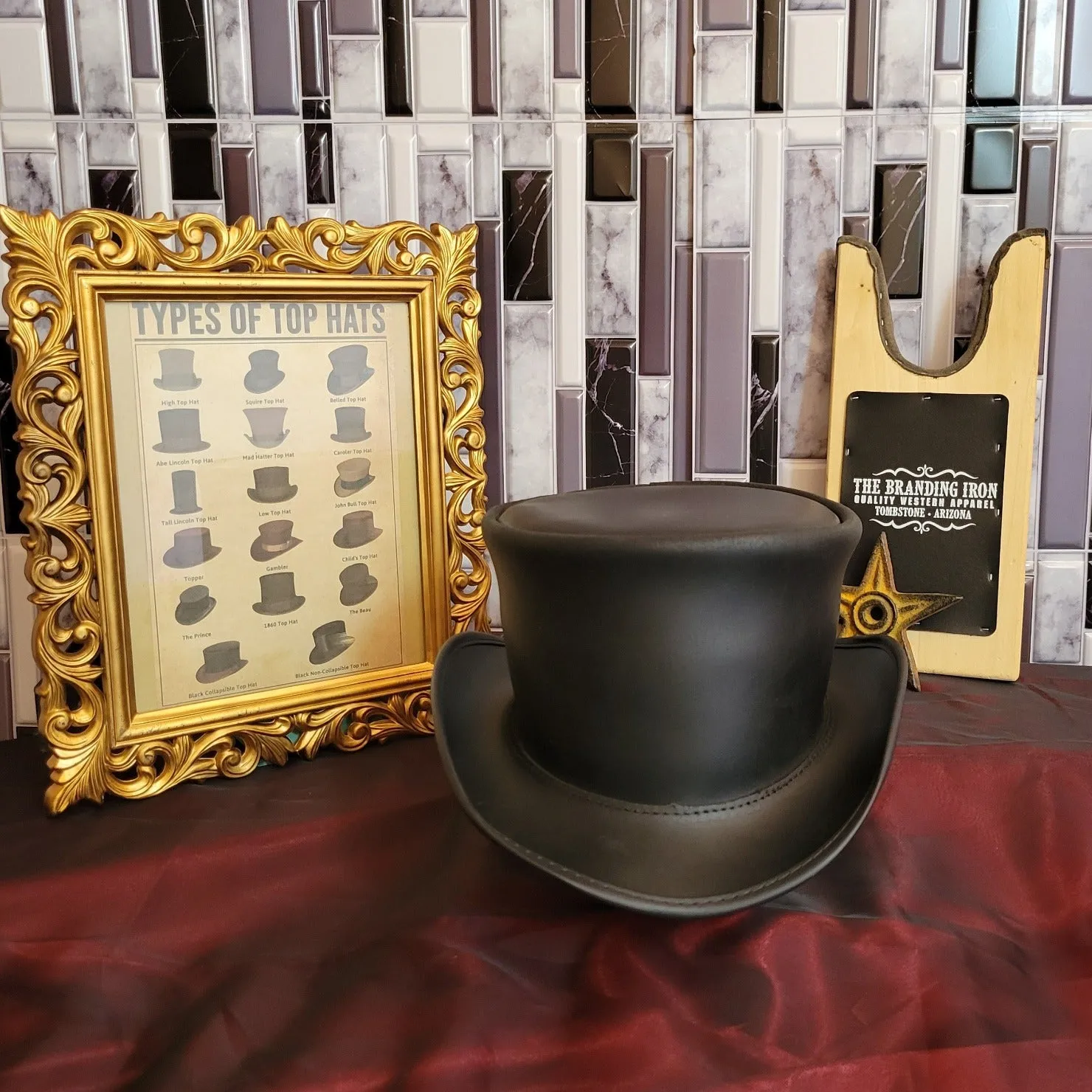 Leather Top Hat, the "El Dorado" by American Hat Makers  ELDBFXXXXXX