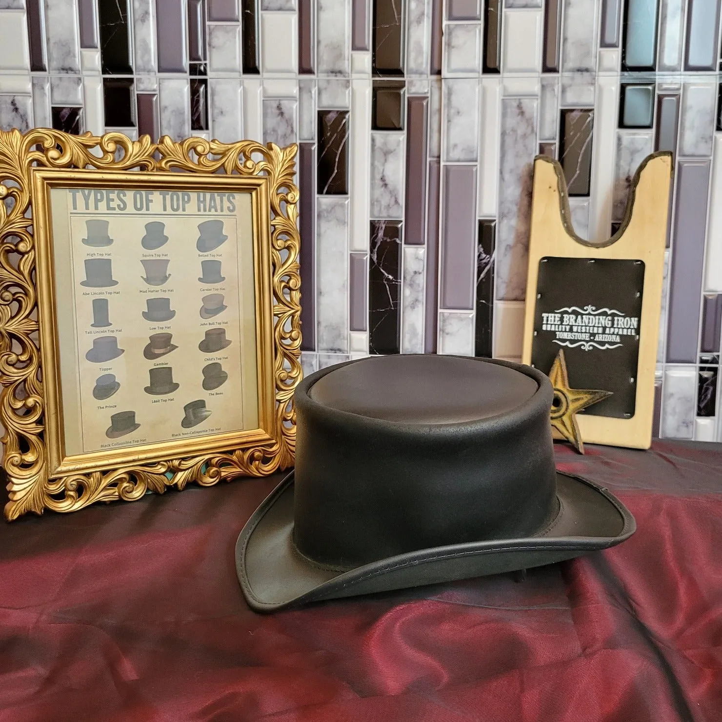 Leather Top Hat, the "El Dorado" by American Hat Makers  ELDBFXXXXXX
