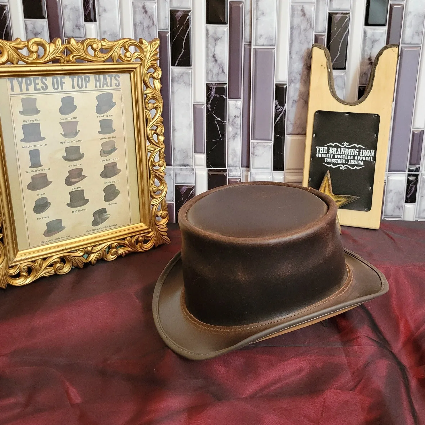 Leather Top Hat, the "El Dorado" by American Hat Makers  ELDBFXXXXXX