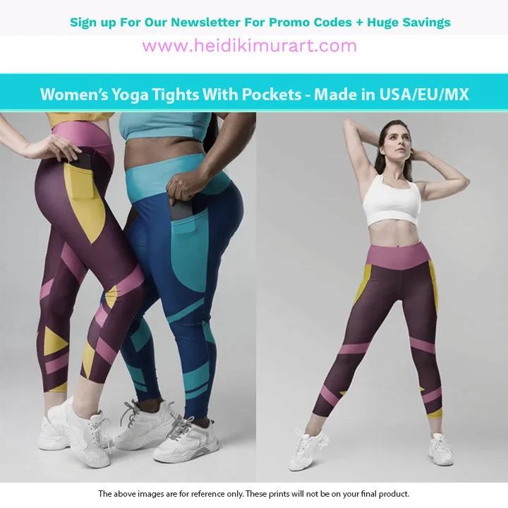 Light Gray Women's Leggings, Solid Color Best Leggings With Pockets For Women - Made in USA/EU/MX