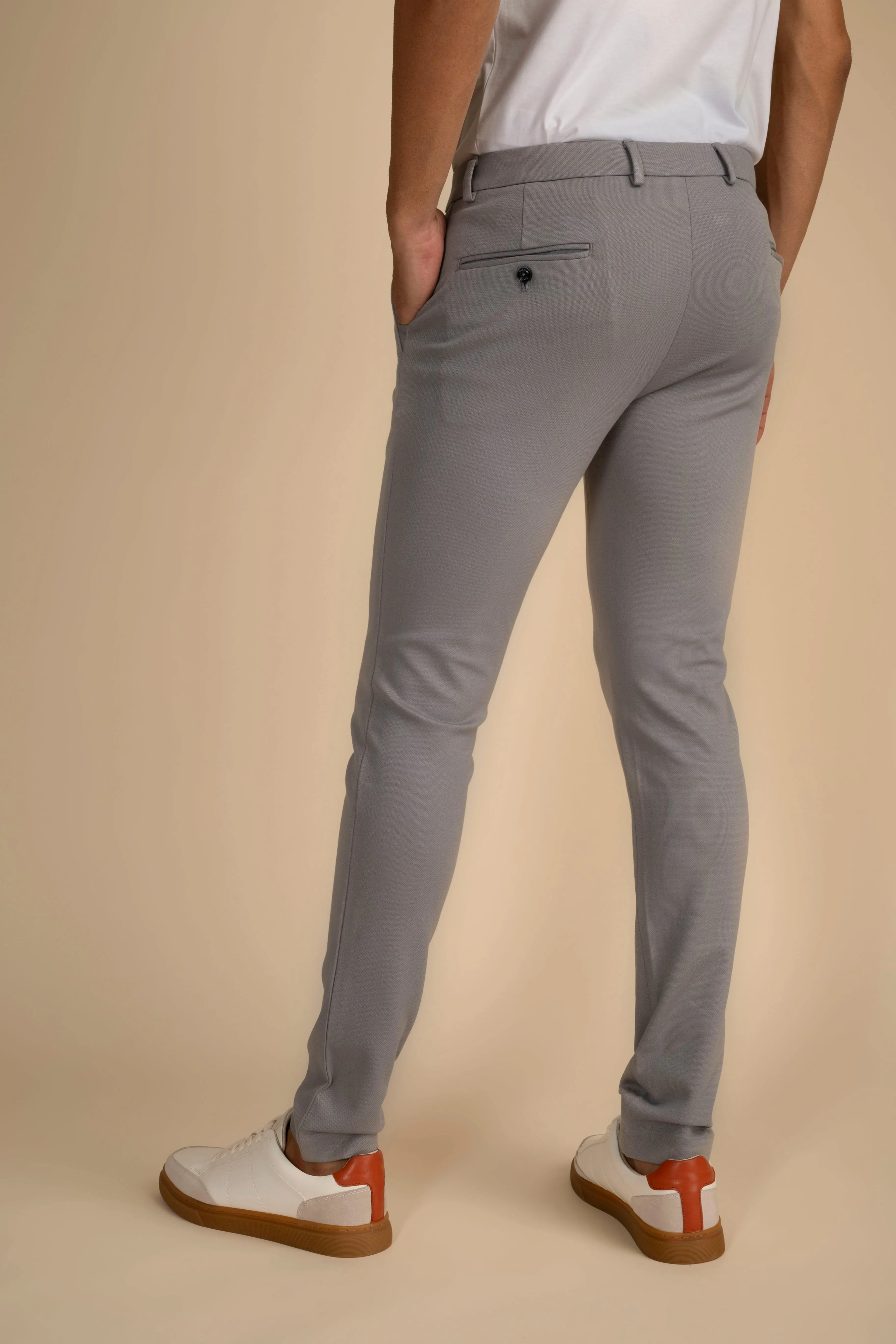 Light Grey Zipper Pants - 4 way Jet-Setter