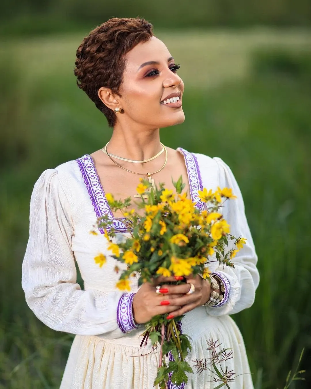 Light Purple Design Habesha Dress Simple Habesha kemis Habesha Libs For New Year's ሀበሻ ቀሚስ ሀበሻ ልብስ