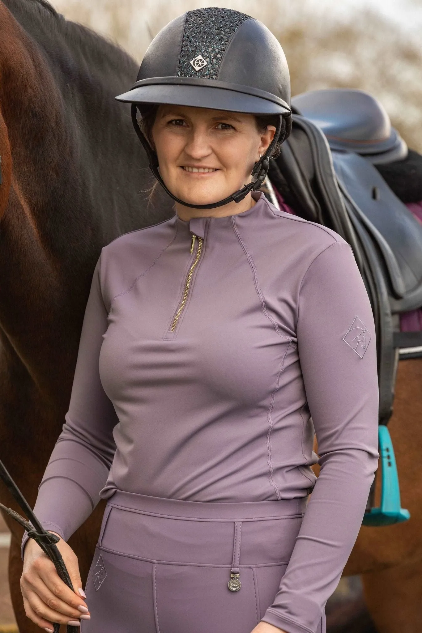 Lilac Horse Riding Base Layer