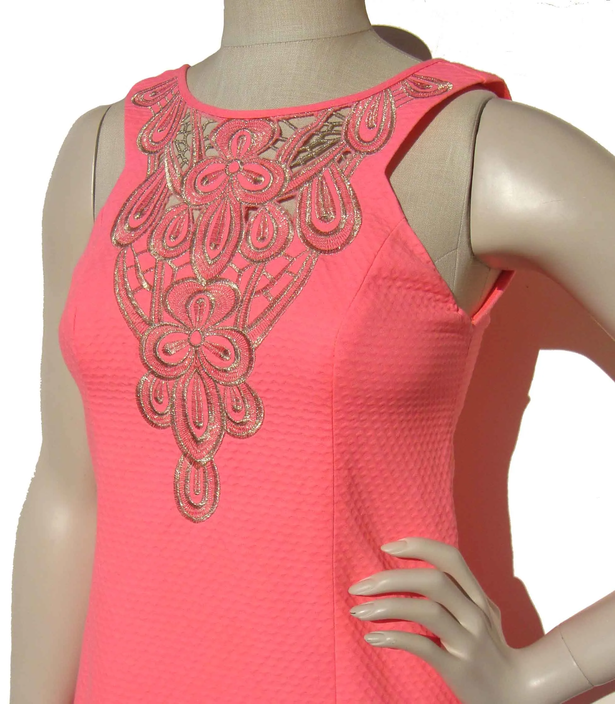 Lilly Pulitzer Pink Mini Dress Cotton Pique S